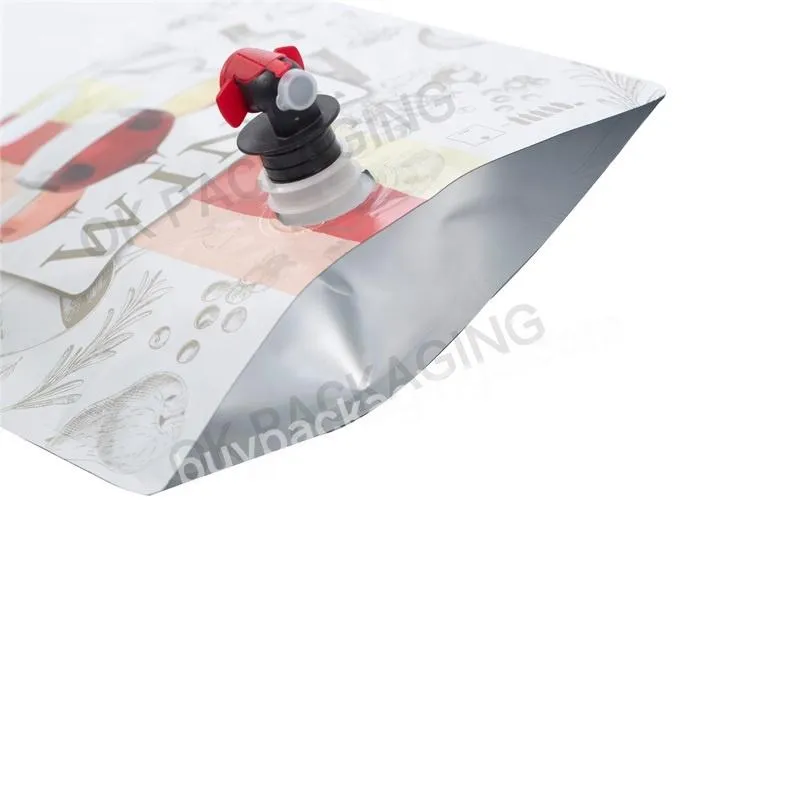 Custom Wholesale Aluminum Foil Wine Liquor Pouch Packaging Beverage Packaging Sterile Liquid Bag With Spout Tap - Buy Aseptic Bags 10l Stand Up With Tap,Custom Logo Quality Stand Up Plastic Recyclable Foil Liquid Pouches Wine Bag With Spout With Fauc