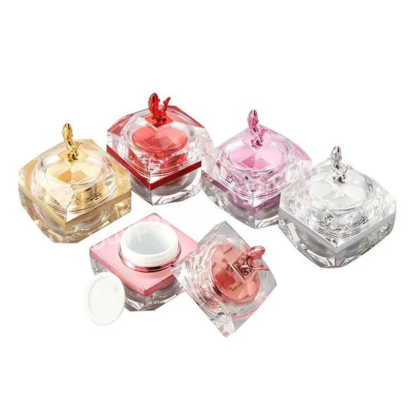 Custom Wholesale Eco Square Acrylic Beauty Cosmetic Makeup Jars With Pp Round Container Liner