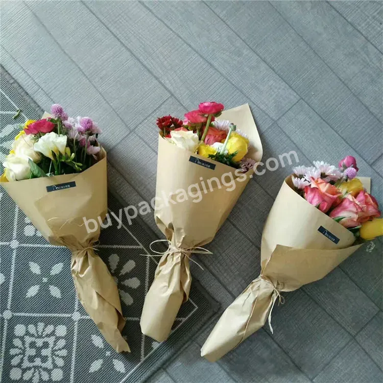 Custom Wholesale Natural Color Florist Kraft Paper Flower Wrapping Paper - Buy Flower Wrapping Paper,Paper Wrapping Flower,Flower Wrapping Paper Craft Paper.