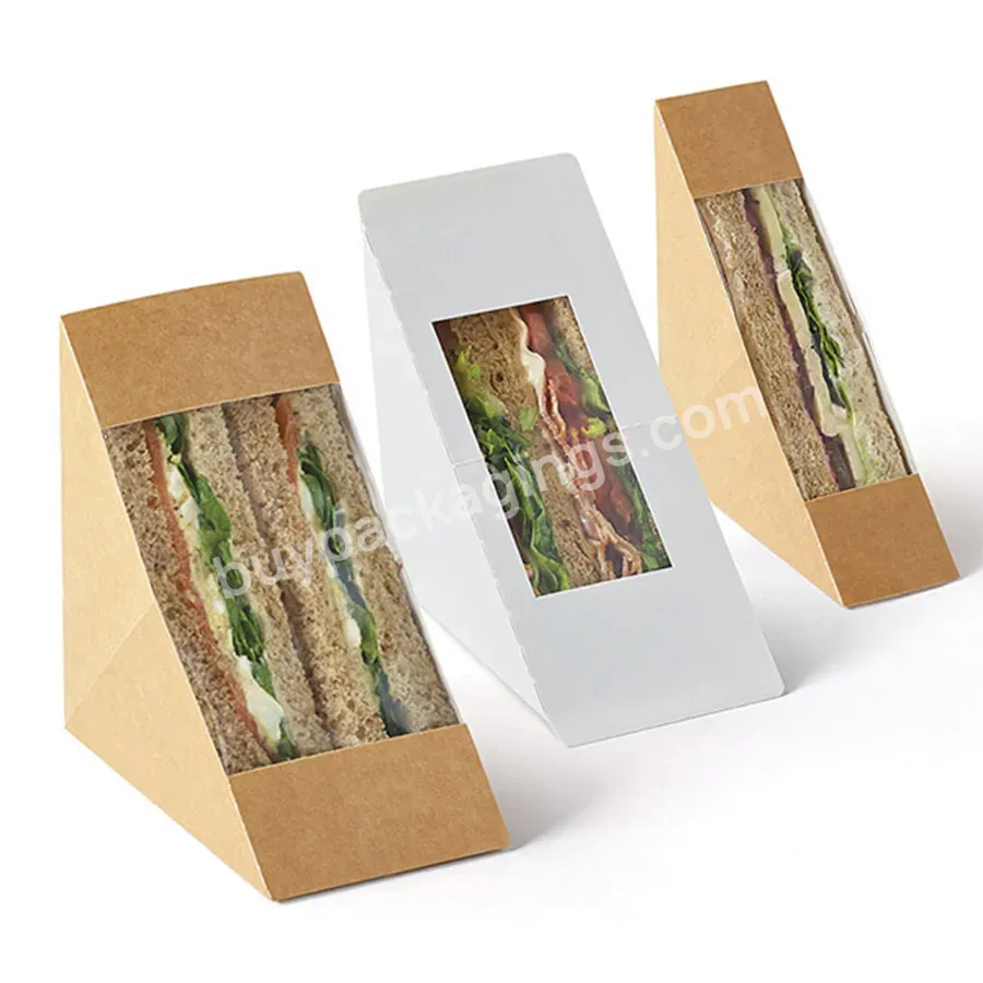 Custom Wholesale Paper Box Sandwich Packing Box Triangle Sandwich Packing Box With Window - Buy Sandwich Packing Box,Triangle Sandwich Packing Box,Custom Wholesale Paper Box.