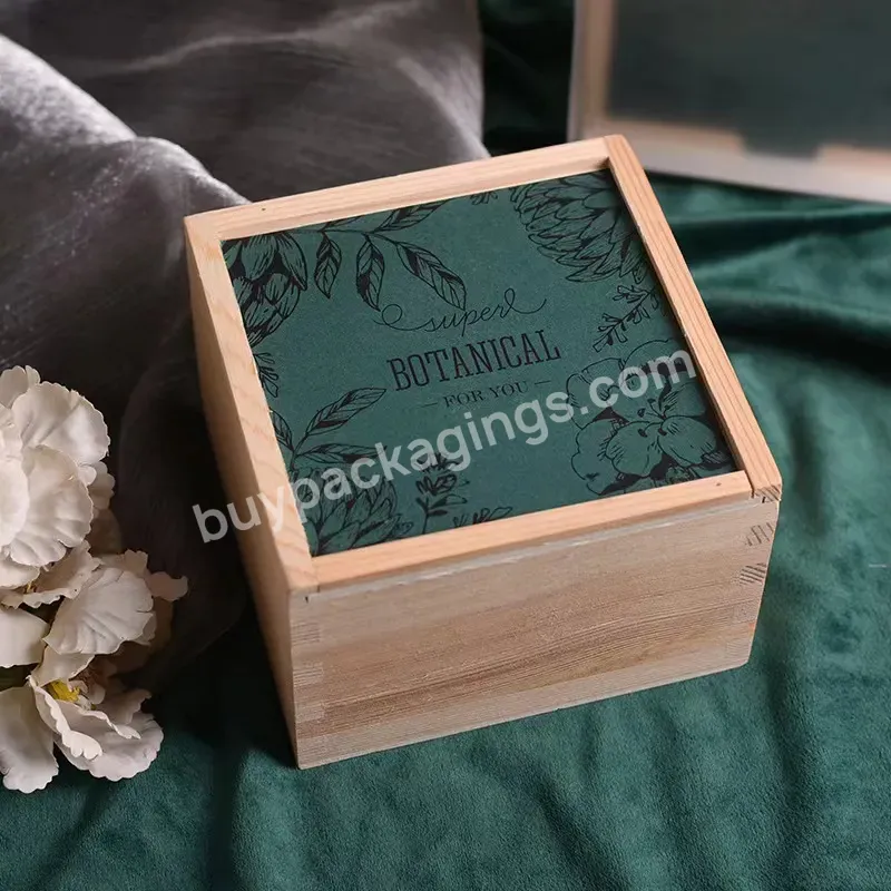 Custom Wood Craft Boxes Centerpieces Small Square Wooden Boxes For Crafts Wood Crates Table Centerpieces Gift Packaging Boxes