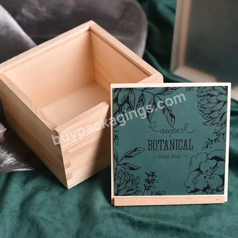 Custom Wood Craft Boxes Centerpieces Small Square Wooden Boxes For Crafts Wood Crates Table Centerpieces Gift Packaging Boxes
