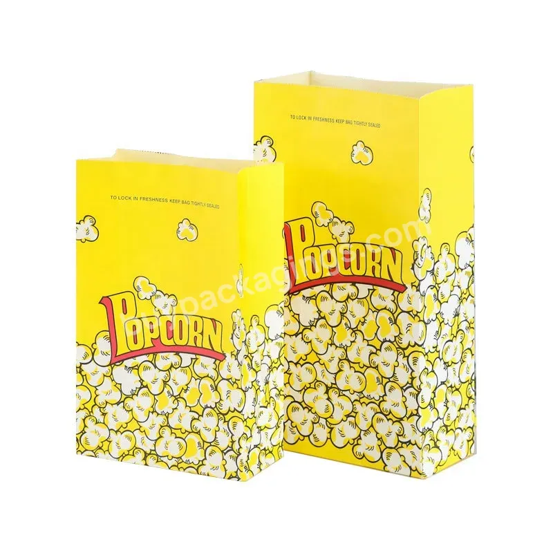 Custom Your Logo Print Biodegradable Food Paper Popcorn Bags For Popcorn Packaging - Buy Popcorn Packaging Bag For Food,Paper Popcorn Bags,Take Out Paper Bags For Popcorn.