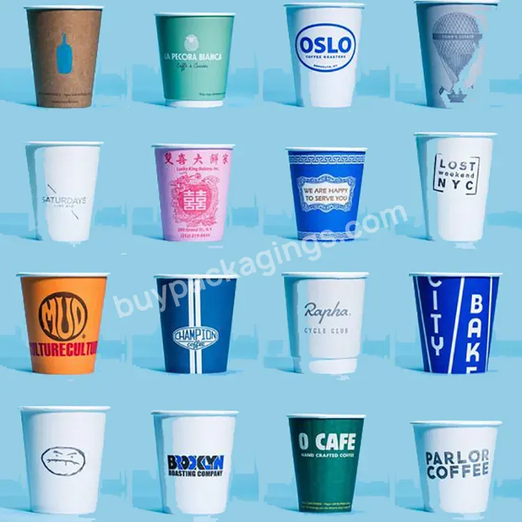 Customise Printing Disposable 4oz 10oz Double Layer Triple Wall Kraft Paper Coffee Cup For Hot Drink Party With Logo Lid