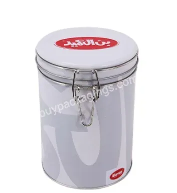 Customised Metal Tinplate Recyclable Empty Food Grade Custom Logo Coffee Tin Box With Lock - Buy Custom Logo Coffee Tin Box With Lock,Food Grade Metal Tea Can,Customised Metal Tinplate Recyclable Tin Can.