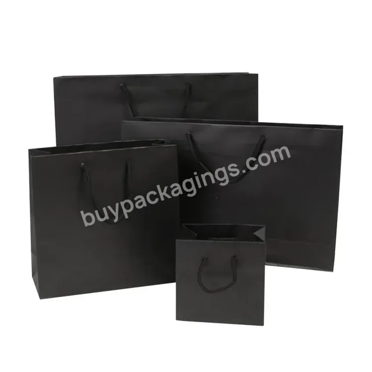 Customised Printed Private Label Shoes Clothing Packaging Plain Black Art Paper Shopping Bags With Rope Handles - Buy Custom Shopping Bags,Black Paper Bag,Shopping Bag Paper.