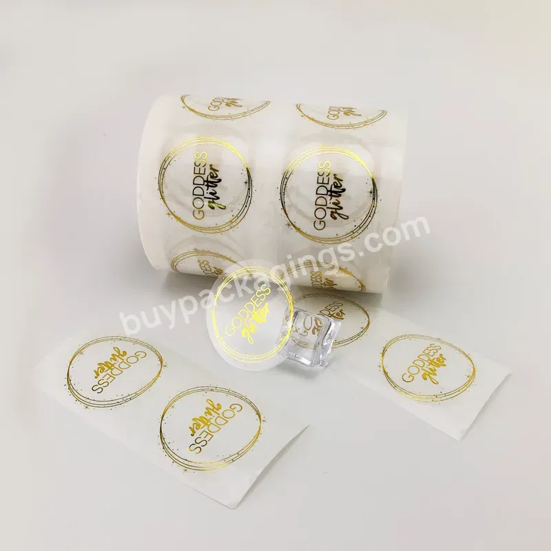 Customised Printing Round Clear Sticker Custom Transparent Gold Foil Stamp Labels - Buy Round Stickers,Clear Stickers Custom,Labels.