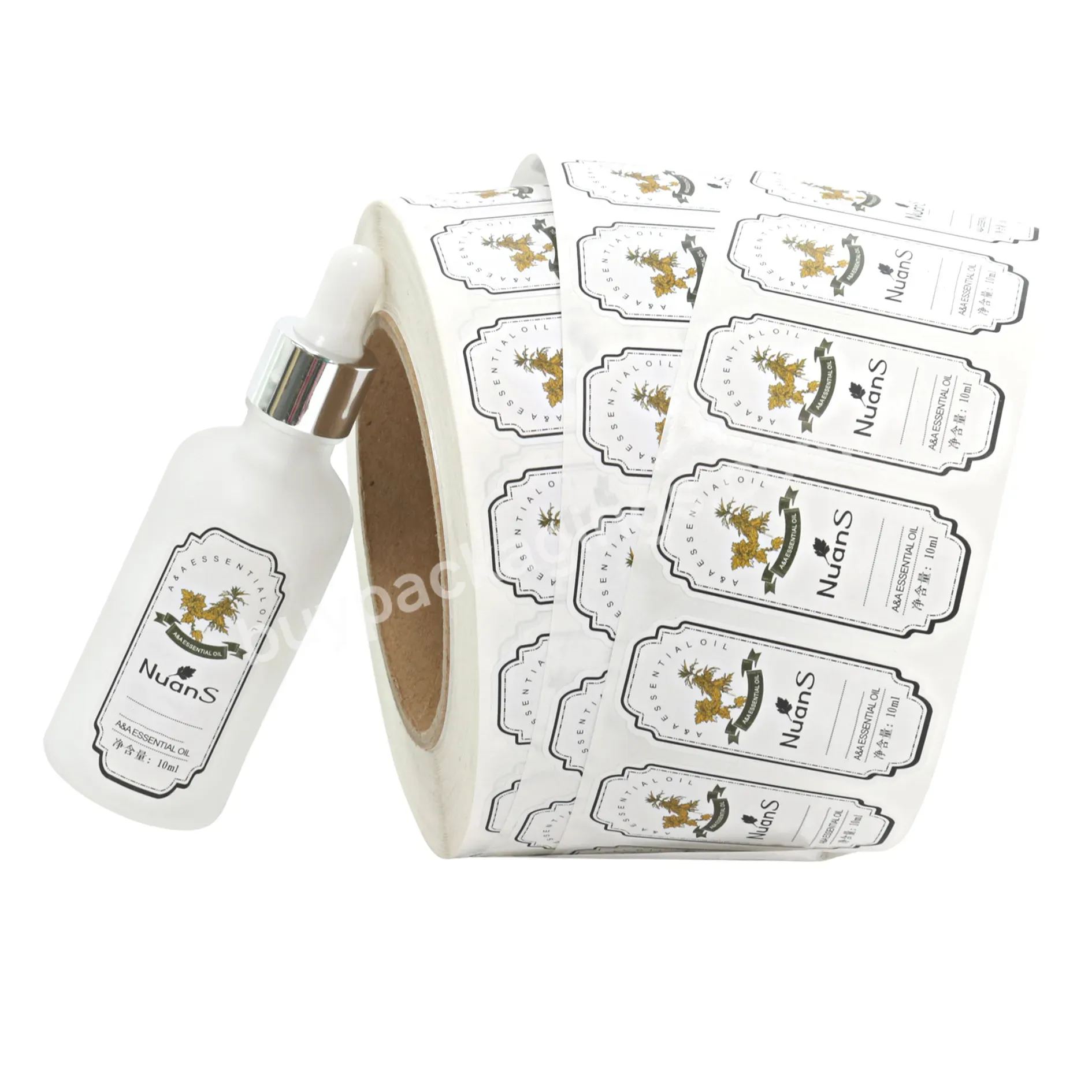 Customizable Cmyk Printing Roll Die Cut Waterproof White Pe Glossy Lamination Gold Foil Cosmetic Label Sticker For Skincare - Buy Label Sticker For Skincare,Skincare Label Sticker,Skincare Sticker Label.