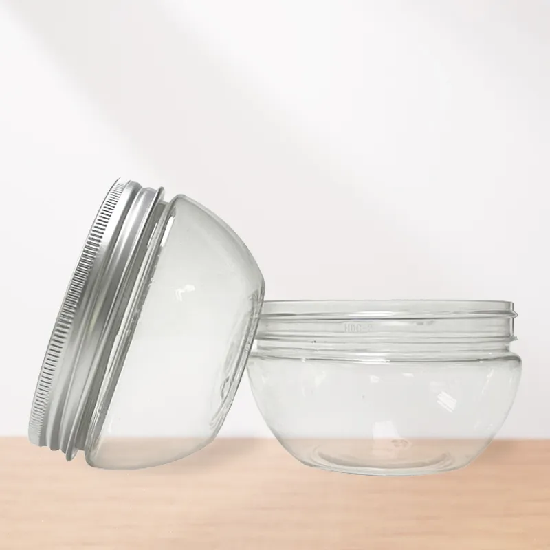 Customization 170mL Cosmetic Personal Care Cream Packaging Jar 150mL Transparent PET Plastic Round Jar Hair Gel Jar Wholesale