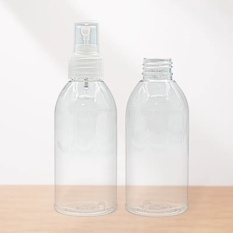 Customize 170 ML Round Shape Bottle Transparent Plastic Sprays Bottle Skin Care Lotion Packaging Flip Caps Bottle Wholesale