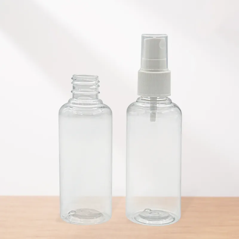 Customize 80ML Screw Cap Round Shape Bottle PET Plastic Cosmetic Packaging Bottle Flip Top Empty Transparent Bottle Wholesale