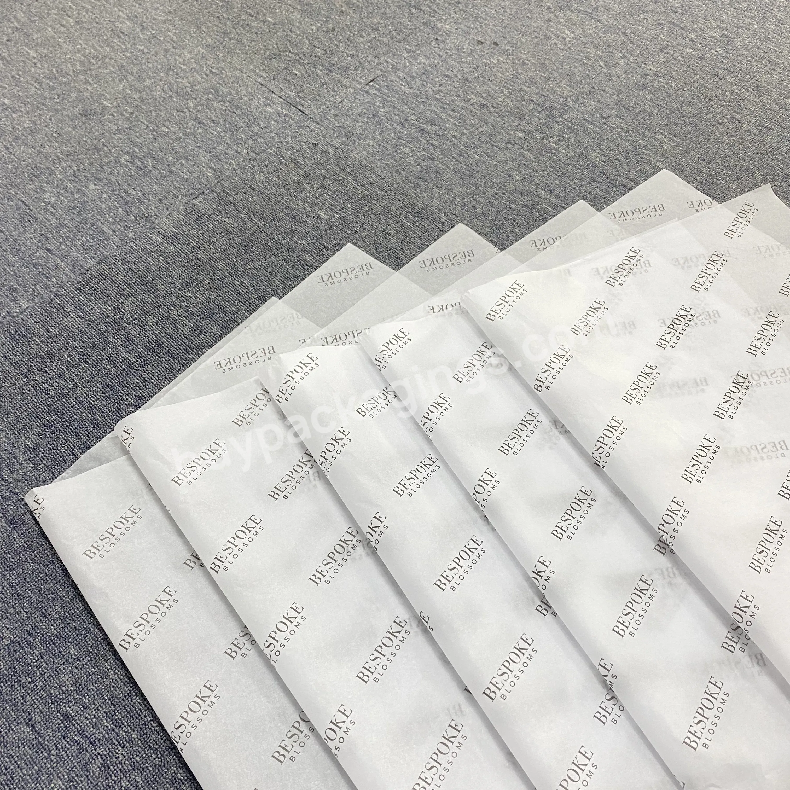 Customize Any Size Logo Print White Wrapping Tissue Paper 50*70cm Beautiful Flower Tissue With Brand Recyclable Gift Packaging - Buy White Wrapping Tissue Paper 50*70cm,Customize Any Size Logo Print,Flower Tissue With Brand Recyclable Gift Packaging.