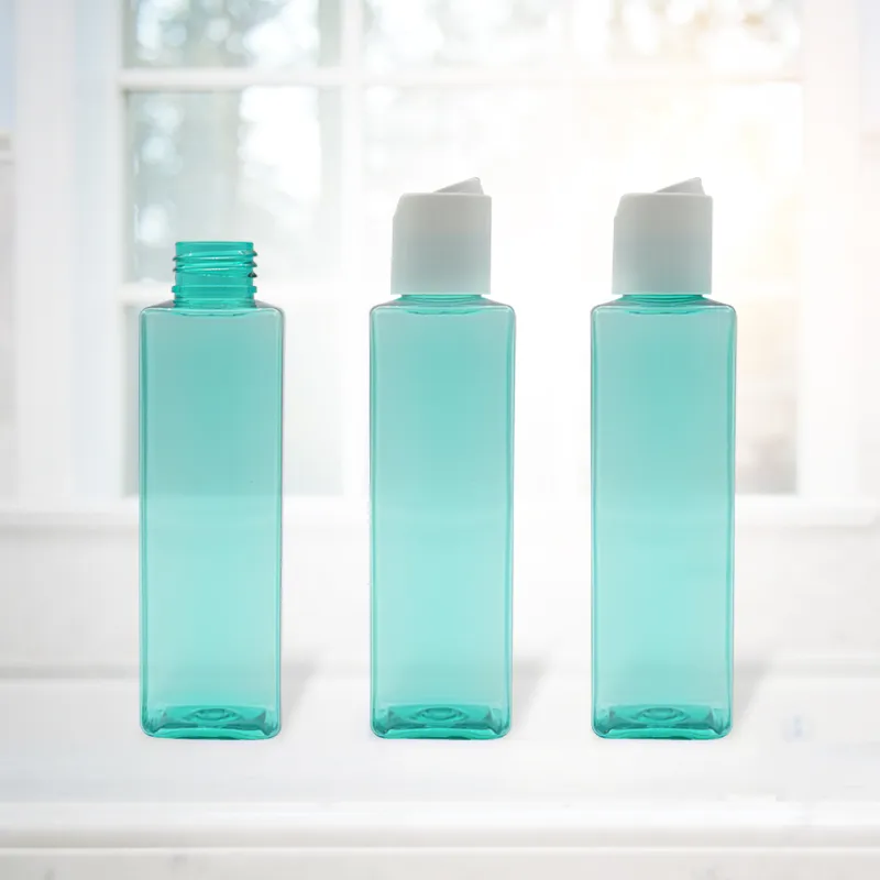 Customize Colors 150 ML Square Shape Sprays Bottle Flip Top Lotion Packaging Bottle 250 ML Transparent Plastic Bottle Wholesale