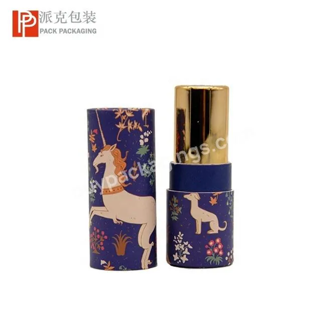 Customize Design Cardboard Paper Twist Up Tube Cylinder Gift Box Container For Lipstick Lip Gross Chapstick