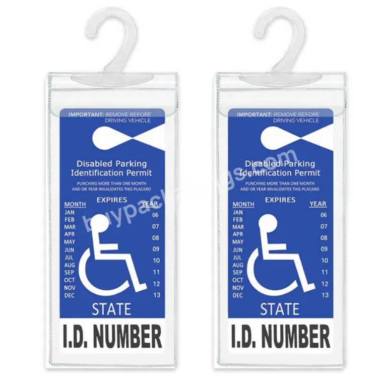 Customize Disabled Wheelchair Accessible Logo Handicap Placard Protectors Transparent Pvc Carrying Card Waterproof Pouch - Buy Clothing Office Supplies Loose - Leaf Disability Sign Card Pvc Bag,High Quality Transparent Product Price Trademark Waterpr