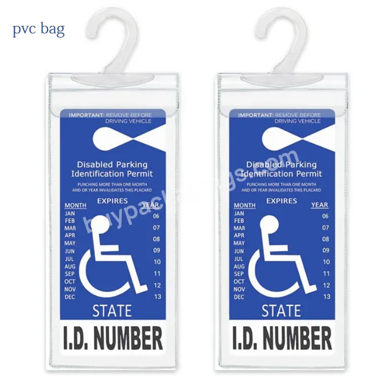 Customize Disabled Wheelchair Motor Vehicle Accessible Logo Handicap Placard Protectors Transparent Pvc Carrying Card Pouch Bag - Buy Clothing Office Supplies Loose - Leaf Disabled Caring People Motor Vehicle Identification Card Pvcbag,High Quality T