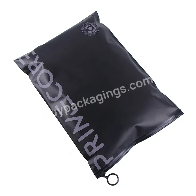 Customize Logo Plastic Package Eco Friendly Cpe Frosted Ziplock Shipping Clothes Packaging Garment Clothing Black Zipper Bag - Buy Zipper Bag,Low Moq Custom Zipper Plastic Bag For Clothing Plastic Packaging Bag Zipper Bag With Logo,High Quality Frost