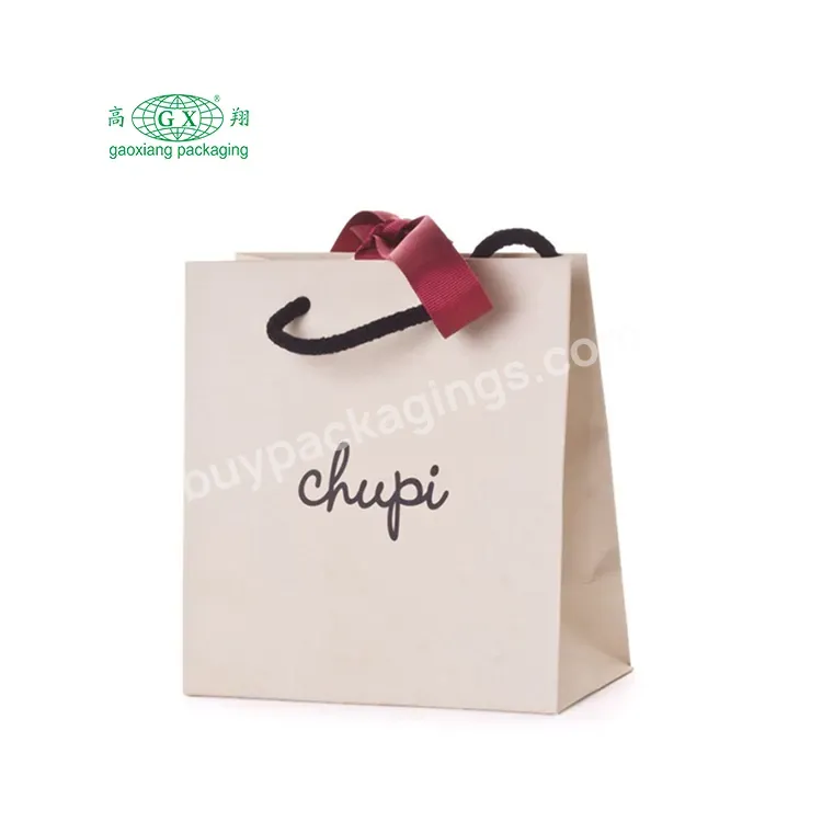 Customize Wholesale Brand Logo Printed Mini Gift Shopping Package Bags With Ribbon And String - Buy Mini Gift Bags,Bags With Ribbon,Gift Package Bags.