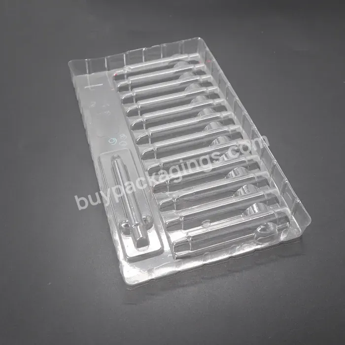 Customized 10 Cavity Clear Disposable Blister Plastic Tray For 1 2 5 Ml Ampoules - Buy Customized Blister Plastic Tray For Ampoules,Disposable Ampoules Packaging Tray,5 Pcs Transparent Disposable Ampoules Packaging Tray.