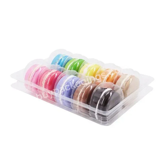 Customized 10ps Clear Plastic Pet Biscuits Cake Blister Packaging Gift Box For Macaron Chocolate Thermofoam Tray Box