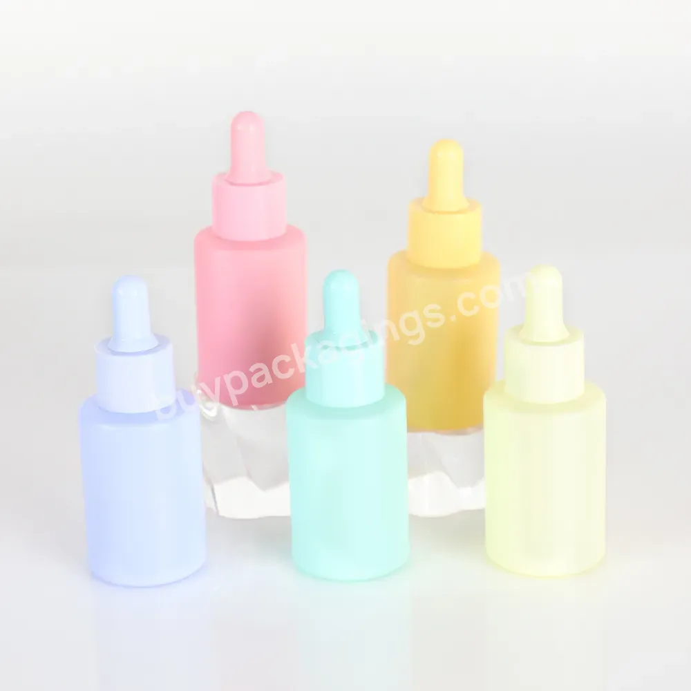 Customized 1oz Cosmetic Skincare Packaging 30ml Serum Bottle Cylinder Flat Shoulder Tincture Dropper Bottle For Essential Oils - Buy Dropper Bottle,Glass Dropper Bottle,Essential Oil Dropper Bottle.
