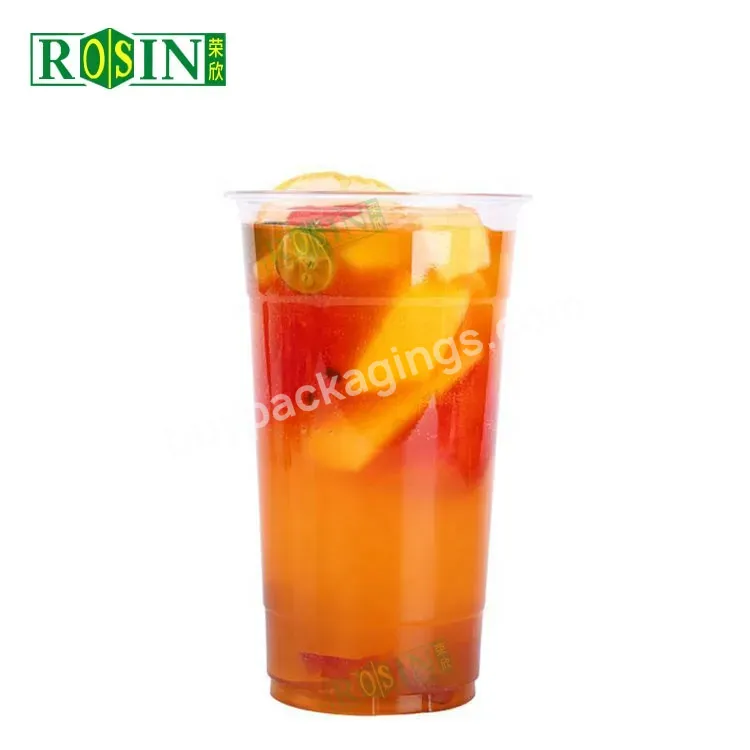 Customized 24 Oz Transparent Disposable Plastic Juice Cups Custom Logo With Lids And Straws Manufacturers - Buy Plastic Cups With Lids And Straws,Plastic Juice Cup,Plastic Cups Custom Logo.