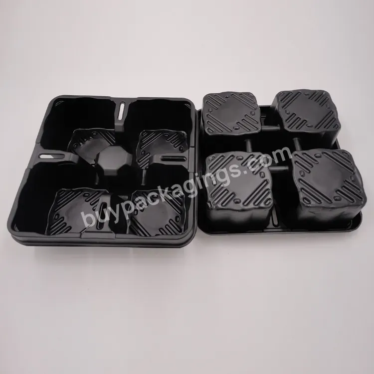 Customized 4 Cell Plastic Black Rectangular Plant Start Tray Flower Pot With Holes For Growing Seedlings - Buy Seed Germination Tray Plastic Flower Pot With Tray,Customized Plastic Tray Packing For Seeds,Plastic Seed Germination Tray.