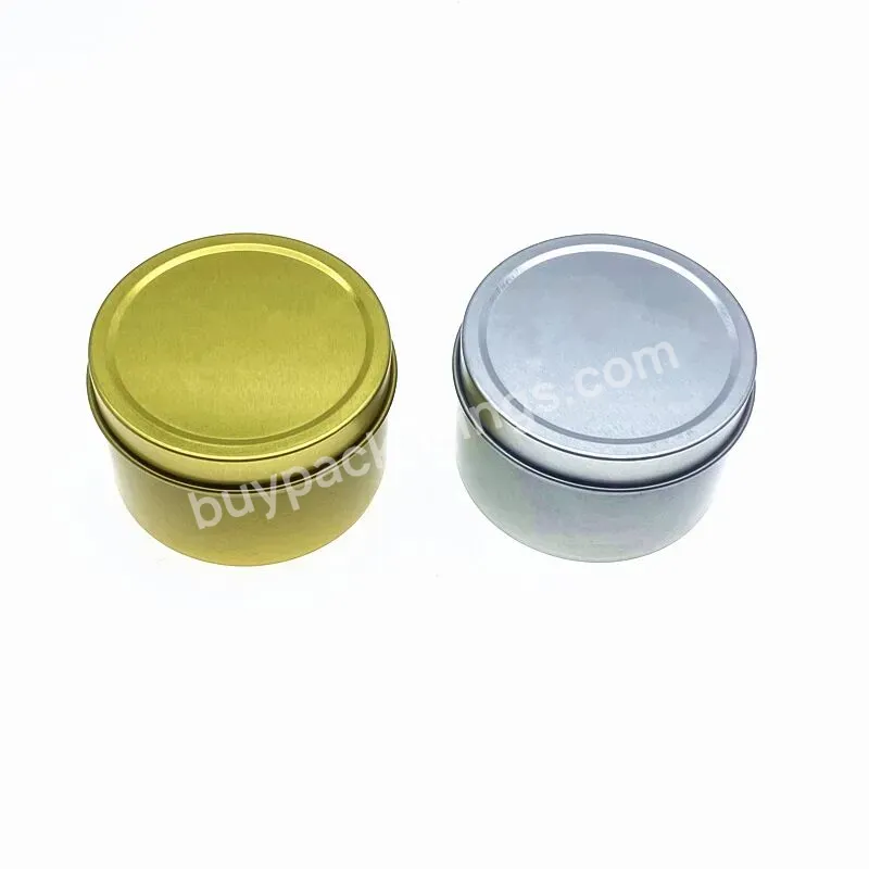 Customized 4 Ounce Empty Metal Candle Jars Container Travel Gold Silver Candle Tin Can For Soy Wax Candles - Buy Metal Jar For Candles,Metal Lids For Candle Jars,Round Tin Can For Candles.