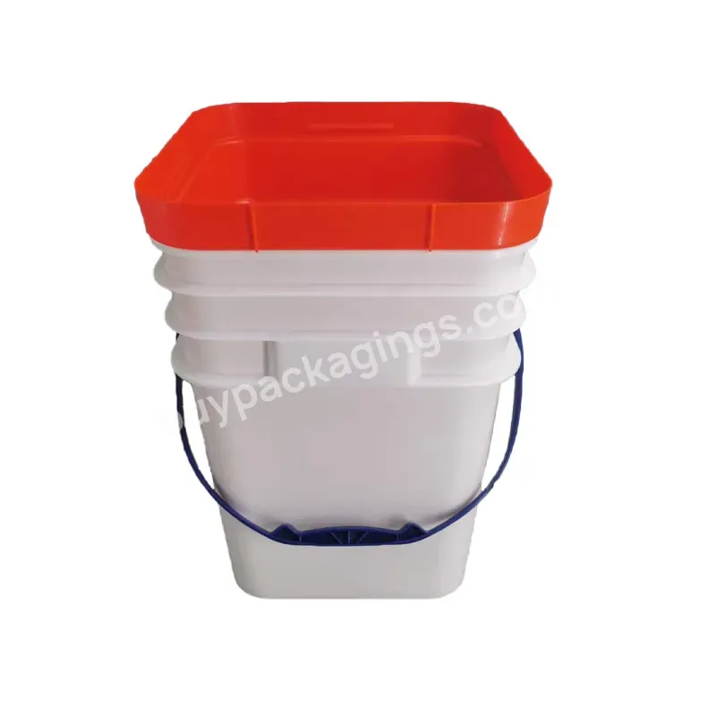 Customized 5 Gallon Plastic Buckets Pail Logo Paint Pail Round Plastic Buckets With Metal Handles - Buy 20l,Custom Color,Round Plastic Barrels.