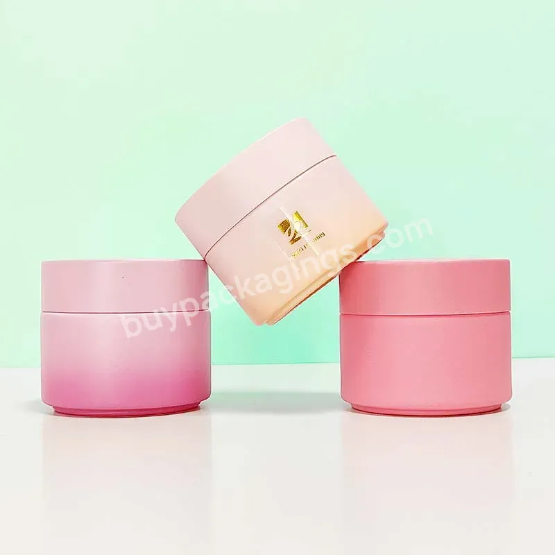 Customized 50g Matte Pink Porcelain Cosmetics Jar Frosted Glass With Frosted Pink Lid Jar Opal - Buy Eco Nail Dipping Cosmetics Packaging Cosmetic Cream Jar Body Lotion Containers,Matte Pink Ceramic Glass Jar,Custom Color Cream Jar.