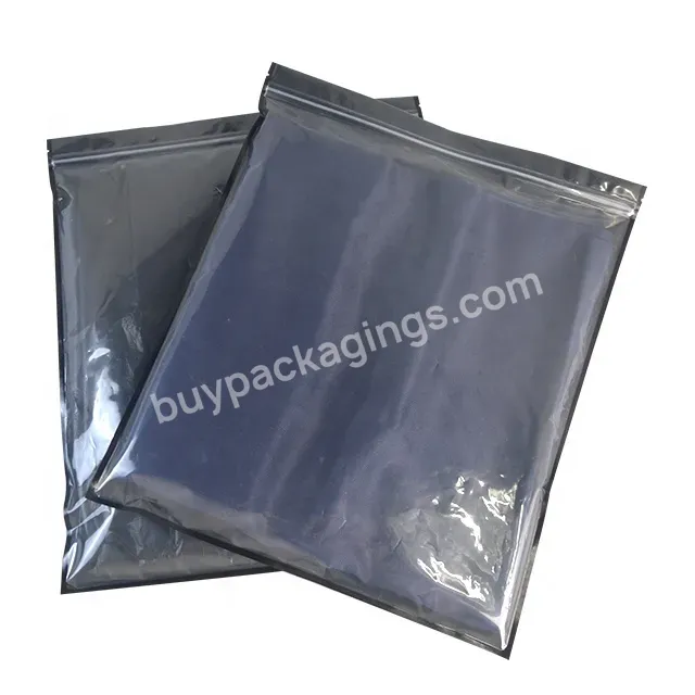 Customized Bags Logo Apparel Tshirt Zipper Translucent Black Recycled Clear Opp Shipping Plastic Zip Lock Packaging For Clothes - Buy Ziplock Bag For Clothes,One Side Clear Ziplock Tshirt Underwear Packaging Custom Plastic Frosted Bags For Clothes,Cu
