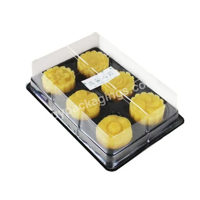 Customized Black 6 Count Cupcake Tray With Transparent Lid Plastic Cupcake Biscuit Storage Container Cupcake Carries Boxes Pack