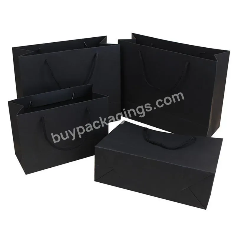 Customized Black Paper Tote Bag Clothes Packaging Black Paper Bag Can Be Printed Logo Pattern Gift Clothing Packaging Bag - Buy Black Paper Bag,Gift Clothing Packaging Bag,Eco-friendly Paper Bag.
