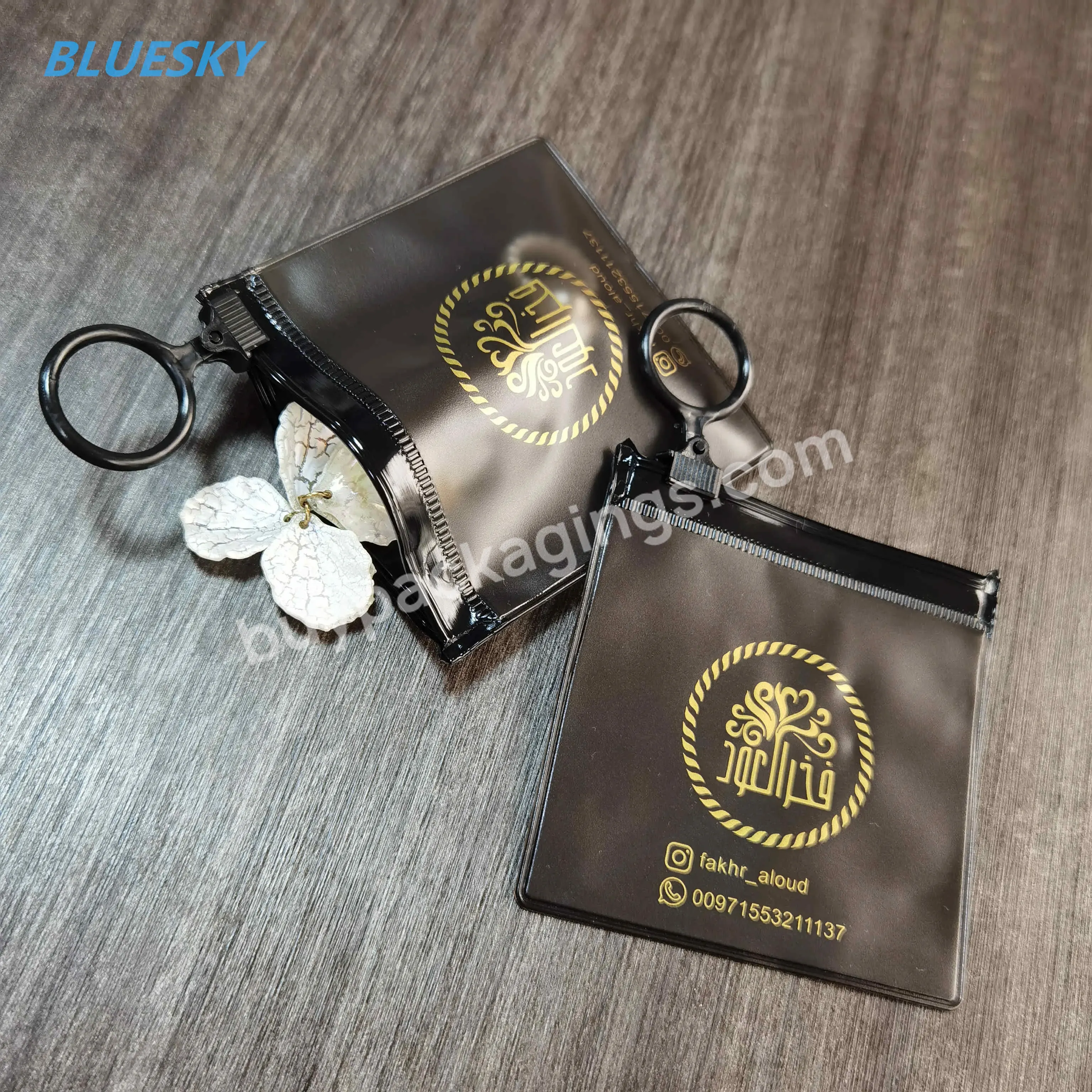 Customized Brand Logo Plastic Black Translucent Pvc Cosmetic Packaging Pouches Small Jewelry Zipper Bag - Buy Plastic Bag With Logo,Small Pvc Zipper Bags,Jewelry Packaging Bags.
