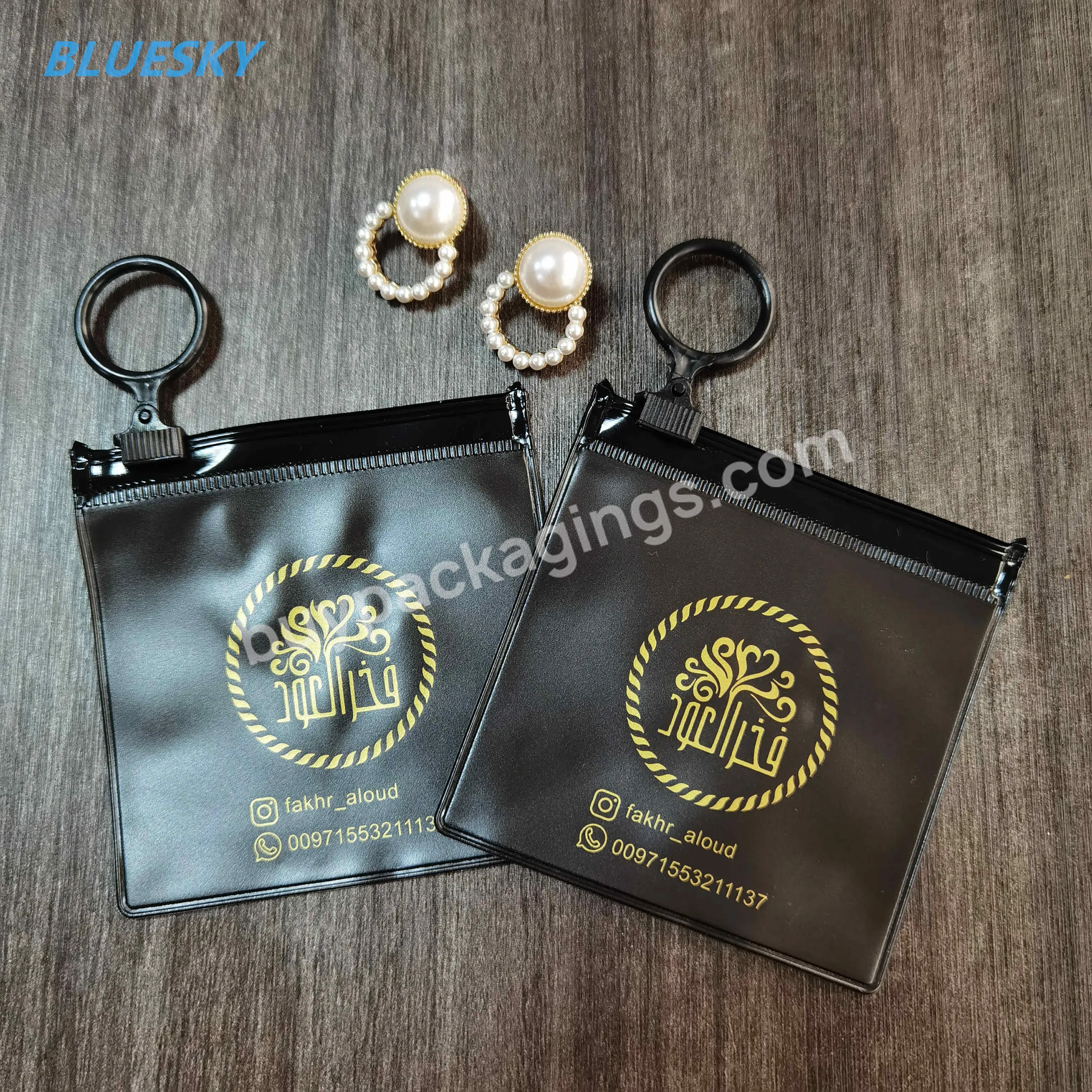 Customized Brand Logo Plastic Black Translucent Pvc Cosmetic Packaging Pouches Small Jewelry Zipper Bag - Buy Plastic Bag With Logo,Small Pvc Zipper Bags,Jewelry Packaging Bags.