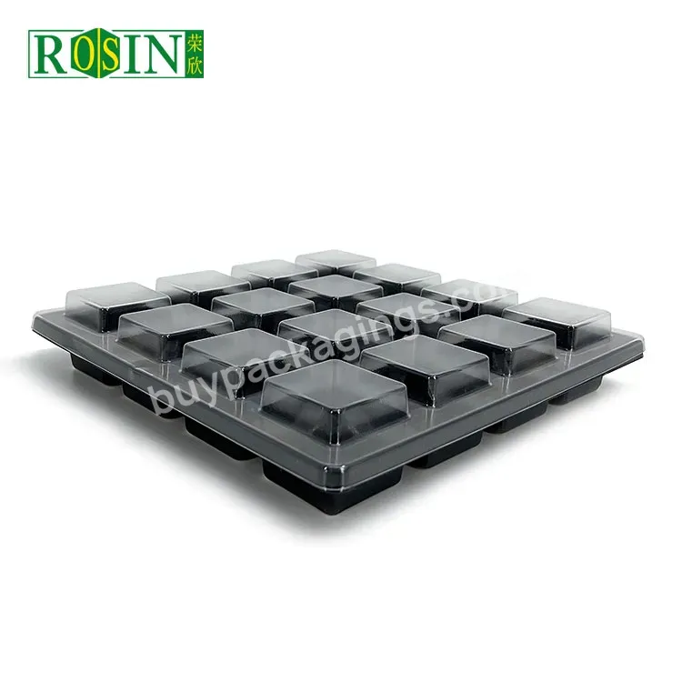Customized Chocolate Blister Packing Trays Black Plastic Candy Tray Insert For Chocolate