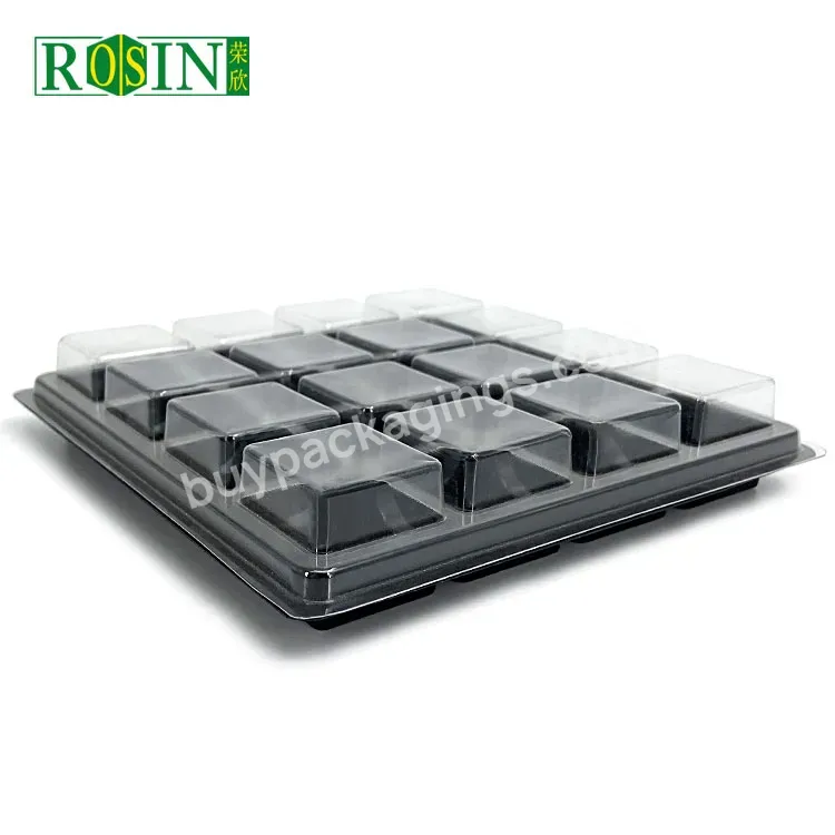 Customized Chocolate Blister Packing Trays Black Plastic Candy Tray Insert For Chocolate