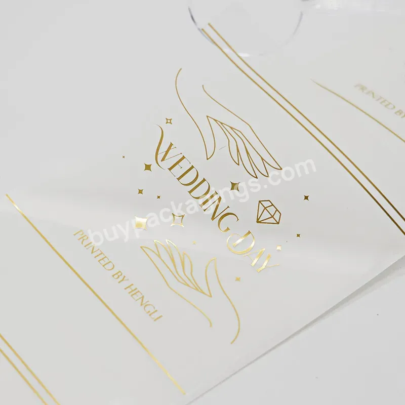 Customized Clear Sticker Transparent Vinyl Label Of Gold Foil Waterproof Logo For Cosmetics Food Business - Buy Clear Sticker,Transparent Label,Waterproof Logo.