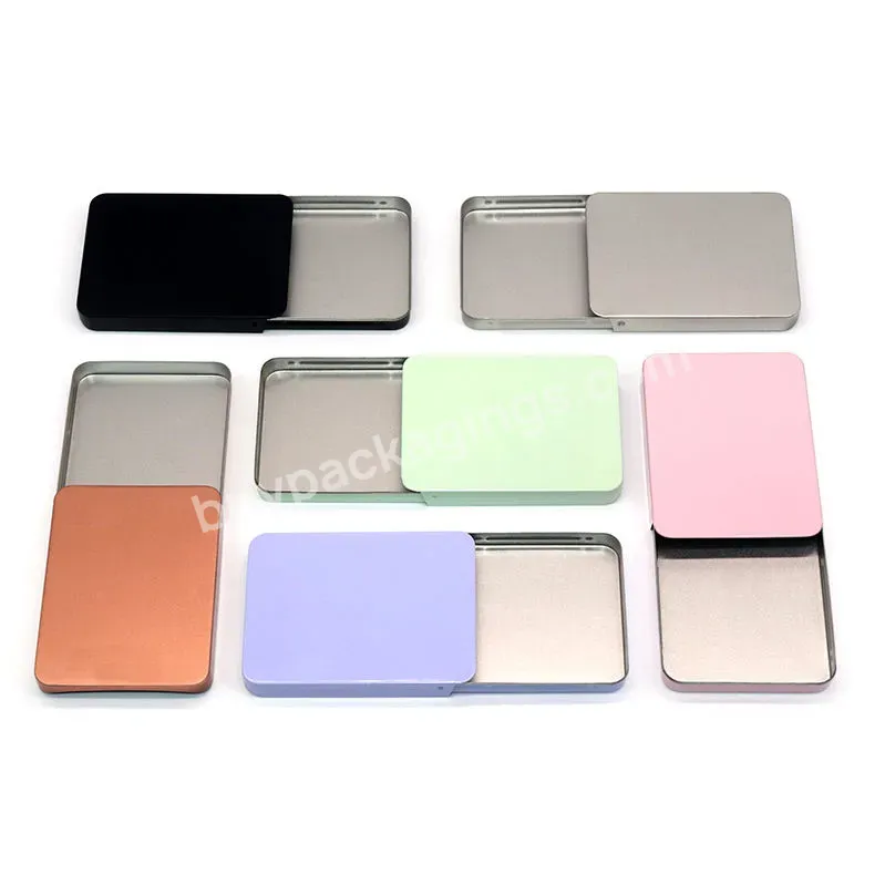 Customized Colorful Pull-push Empty Tin Cans Tinplate Metal Small Square Iron Tin Box - Buy Small Tin Box,Colorful Pull-push Empty Tin Cans,Customized Small Rectangle Tin Case.
