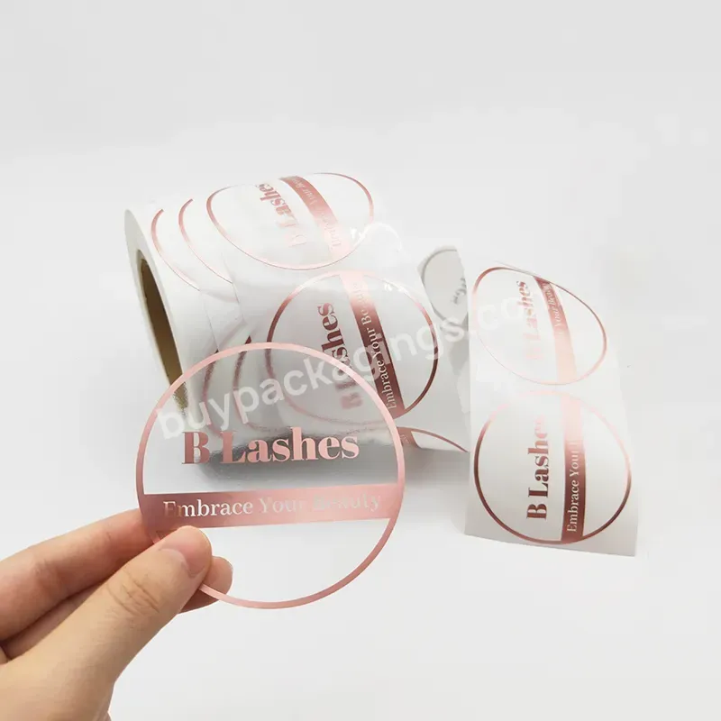 Customized Designs Sticker Print Roll Round Rose Gold Foil Logo Label For Paper Bags - Buy Foil Logo Stickers,Round Logo Sticker,Customized Sticker Roll Logo Label.