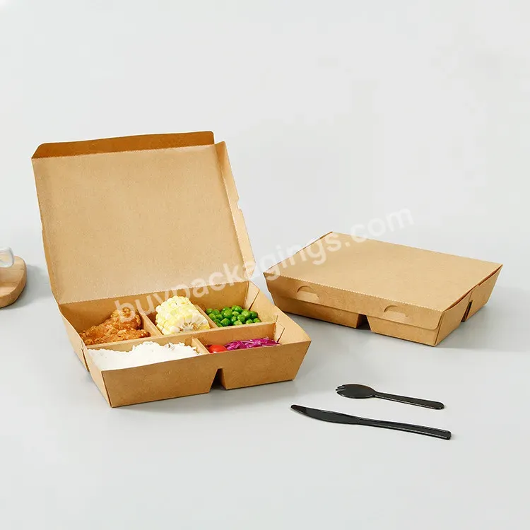 Customized Disposable Biodegradable Kraft Paper Lunch Box Eco Friendly Takeaway Food Packaging Box With Your Own Logo - Buy Wholesale Custom Biodegradable Printed Logo Fried French Chips Paper Box Restaurant Roast Chicken Fast Food Packaging Box,Cust