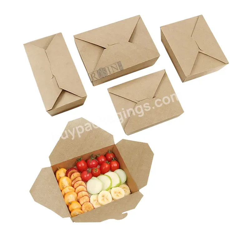 Customized Disposable Food Grade Kraft Paper Box Packaging Lunch Box Food Salad Snack Container Packaging Box