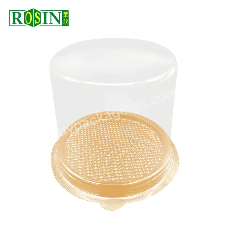 Customized Disposable Golden Round Single Plastic Cake Box Tray With Lid For Birthday Wedding Cake Packaging Box Suppliers - Buy Plastic Trays For Cakes,Birthday Wedding Cake Tray Packaging,Golden Cake Tray With Lid.