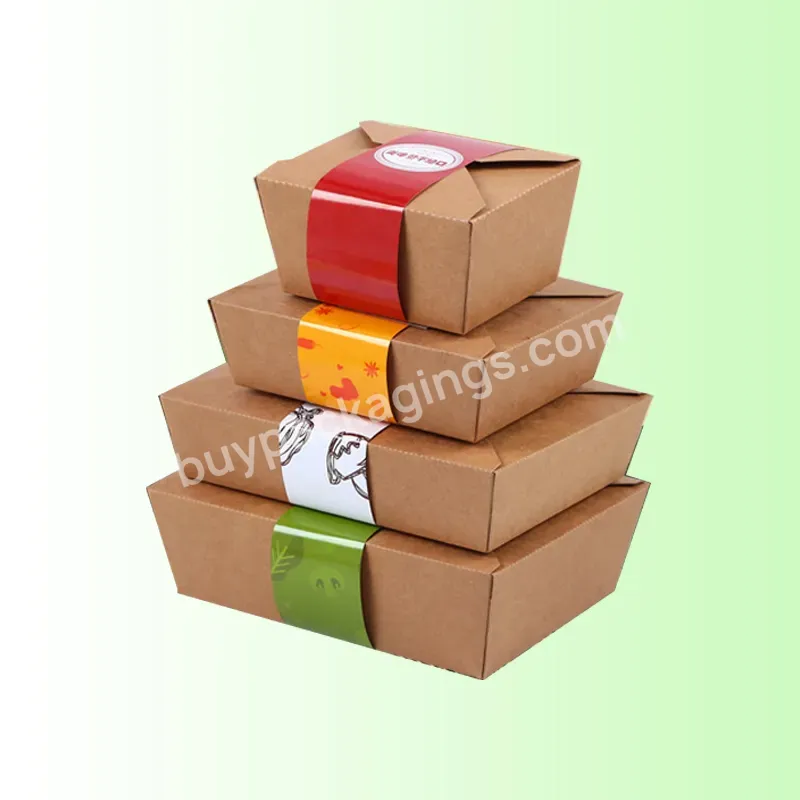 Customized Disposable Kraft Food Packaging Take Away Paper Box Custom Disposable Paper Salad Food Burger Containers - Buy Food Packaging,Paper Box,Kraft Food Packaging.