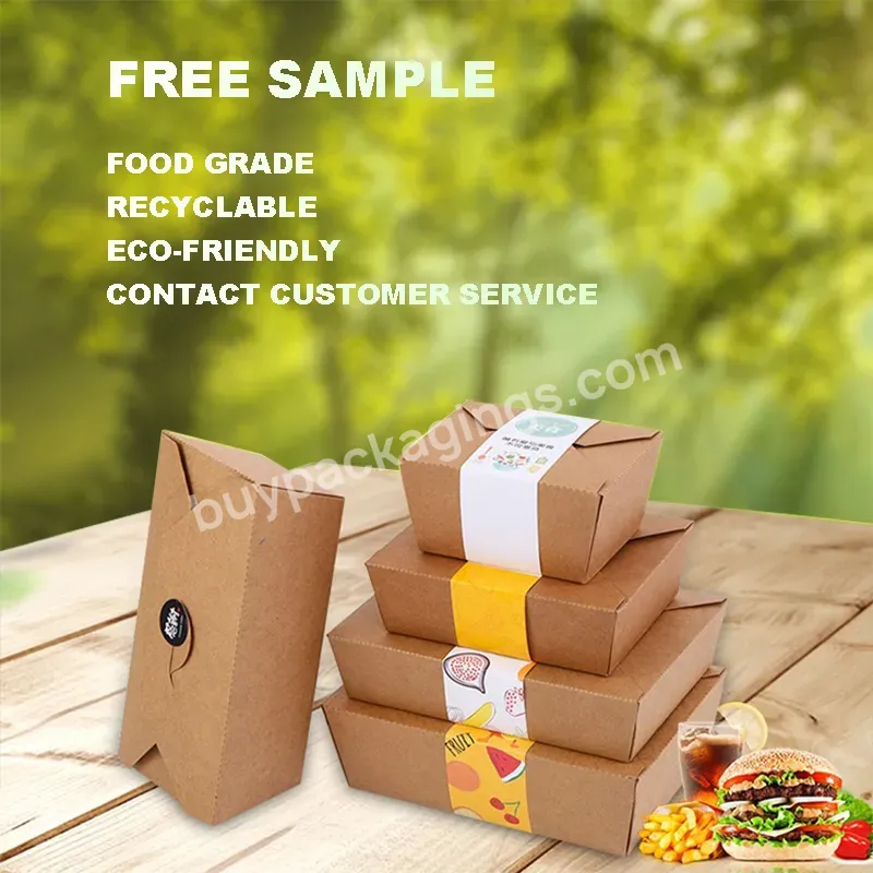 Customized Disposable Kraft Food Packaging Take Away Paper Box Custom Disposable Paper Salad Food Burger Containers - Buy Food Packaging,Paper Box,Kraft Food Packaging.