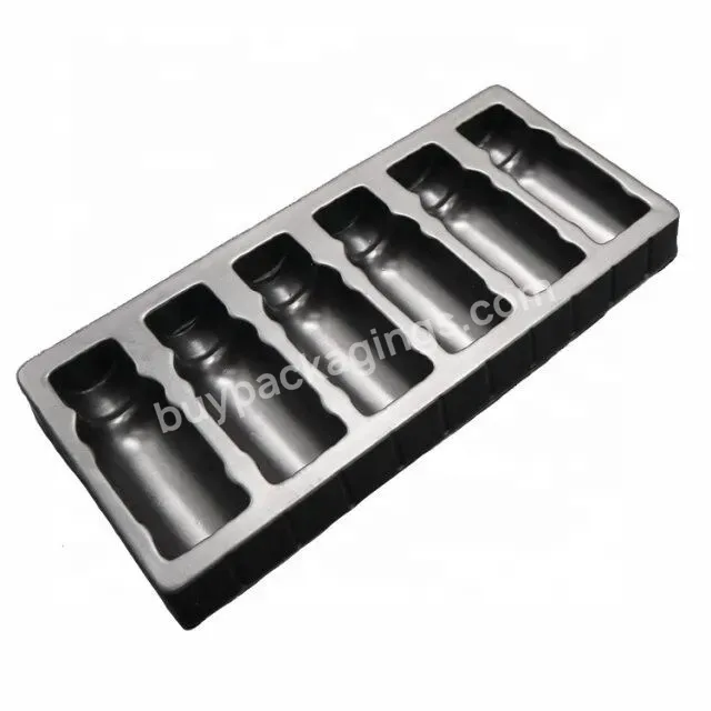 Customized Disposable Medical Plastic Ampoule Tray Medicine Blister Packaging 10ml Black Plastictray
