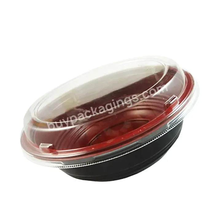 Customized Disposable Pp Round Takeaway Food Container Black Ramen Bowl Takeaway Bowl With Lid - Buy Round Takeaway Food Containers,Takeaway Bowl With Lid,Pp Bowl Food Containers.