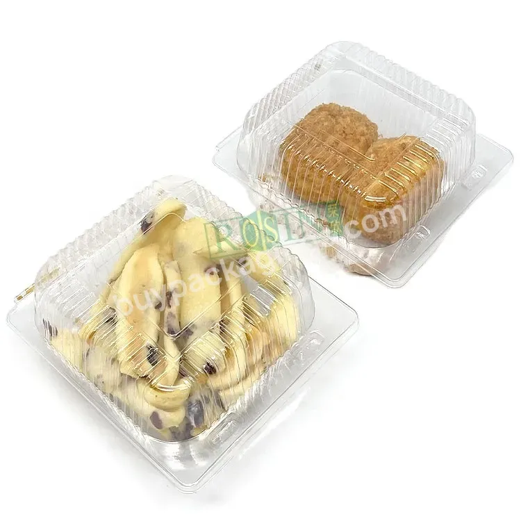 Customized Disposable Square Mini Transparent Cake Snack Plastic Box Packaging For Donut Slice Dessert Boxes - Buy Donut Slice Dessert Boxes,Disposable Square Mini Transparent Cake Packaging,Customized Transparent Plastic Packaging.