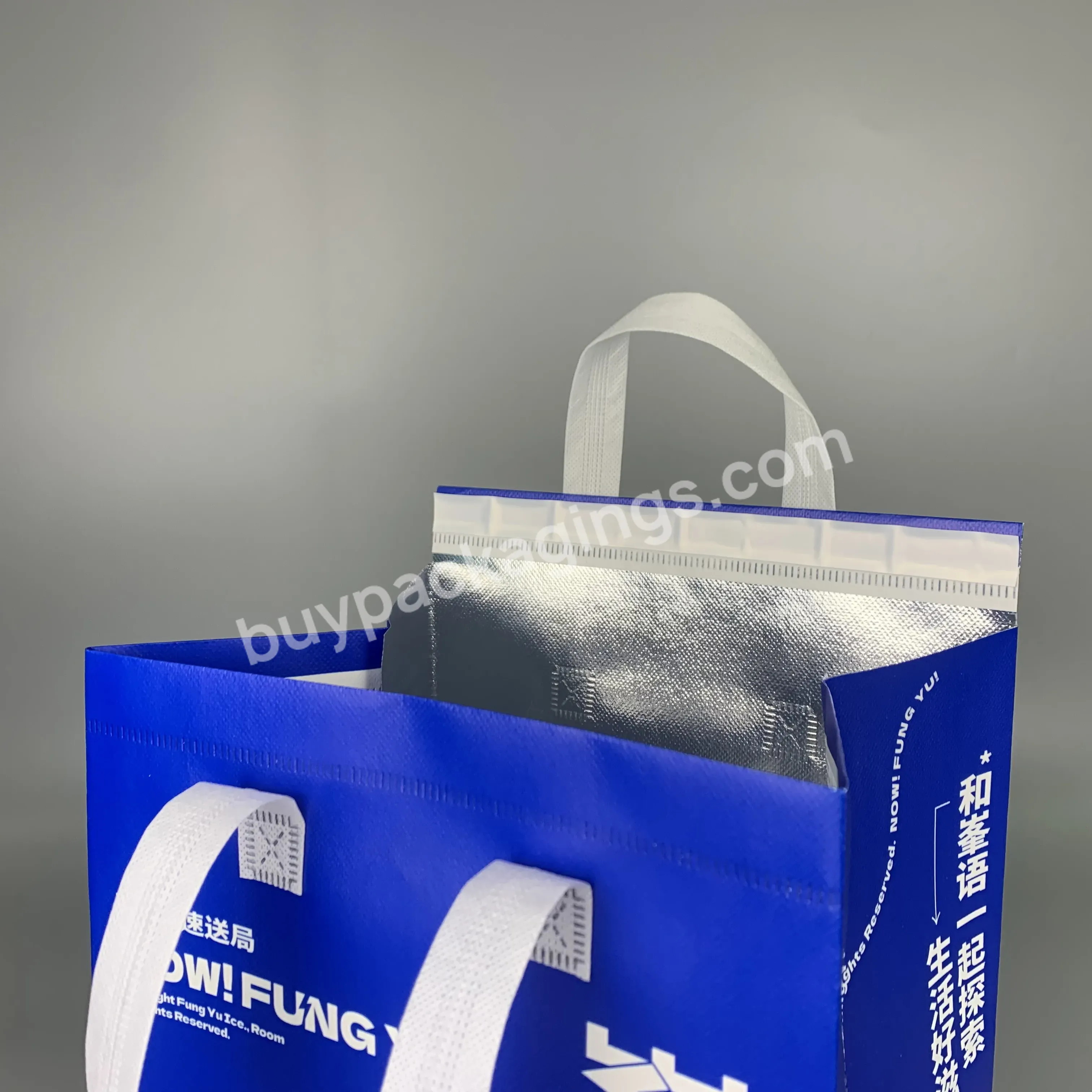 Customized Eco Non-woven Reusable Grocery Promotional Laminated Pp Non Woven Cooler Tote Bag For Food Packing