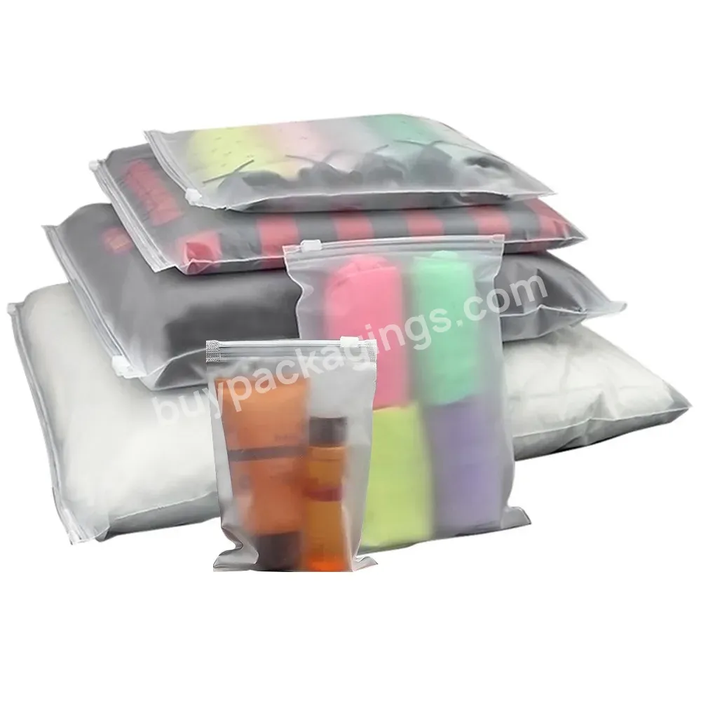 Customized Express And Travel Clothes Packaging Storage Frosted Pe Plastic Zip Lock Bags With Logo - Buy Pe Clothing Zipper Bag,Eco Friendly Custom Zipper Clothes Frosted Bag Pe,Plastic Packing Zipper Pouch Ziplock Storage Bag.